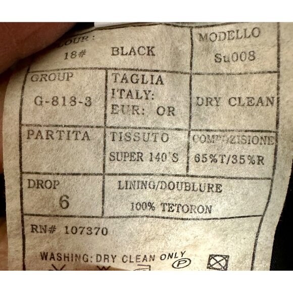 Mens Black Cotton Polished Polyester Suit Jacket Blazern by Designed in Rome Bra - Picture 11 of 16